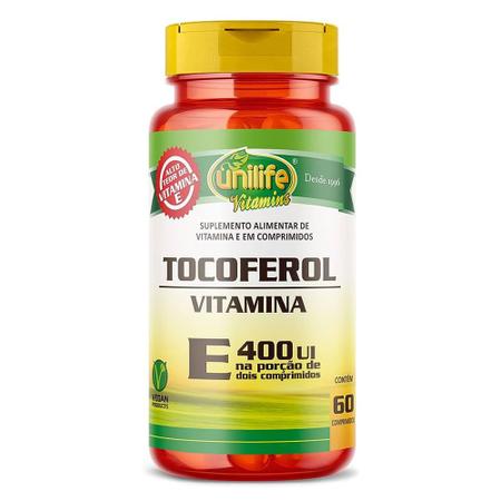 Imagem de Vitamina E Tocoferol (400UI) 60 Comprimidos - Unilife