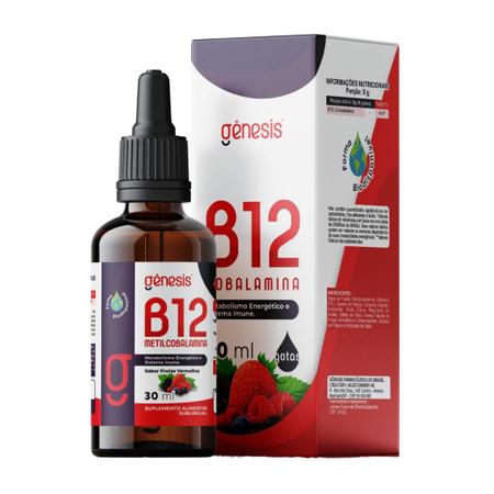 Imagem de Vitamina Sublingual B12 Metilcobalamina 30ml gotas Genesis