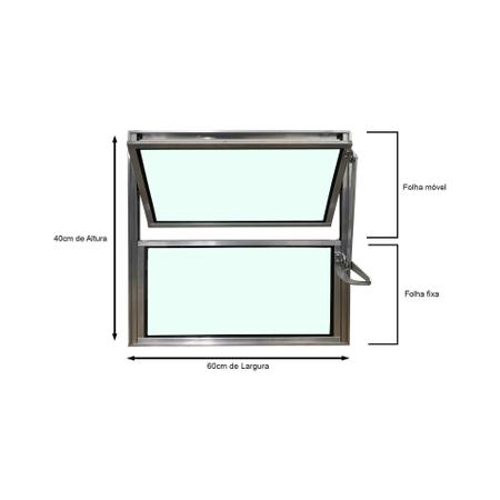 Imagem de Vitro Basculante Brilhante 40 X 60 Vidro Liso