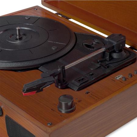Imagem de Vitrola Raveo Sonetto - Toca-Discos, Bluetooth, USB que reproduz e grava Wood