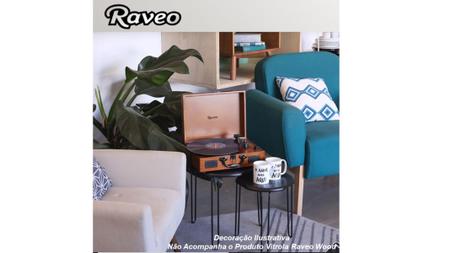Imagem de Vitrola Toca Discos Retrô Raveo Sonetto Wood com USB Bluetooth Grava Lp