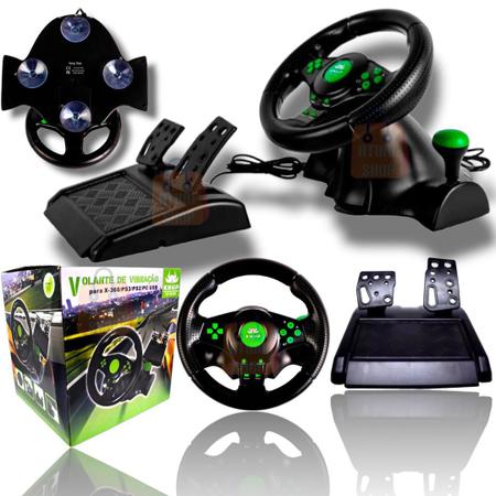 Volante De Vibração Gamer Xbox 360 Ps3 Ps2 Pc Usb 4em1