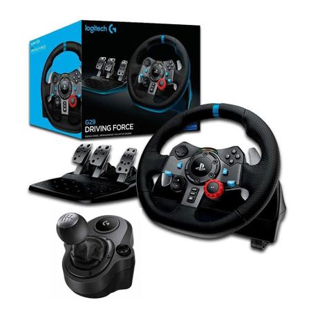 Volante Logitech G29 com pedal + Câmbio Driving Force Shifter para PS3 PS4  PS5 e PC - Controle Simulador - Magazine Luiza