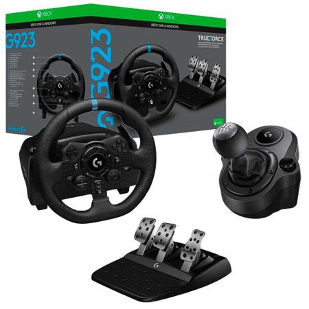 Volante Logitech G923 com pedal + Câmbio Driving Force Shifter para X-box -  Controle Simulador - Magazine Luiza