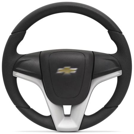 Imagem de Volante Modelo Cruze S10 Blazer Silverado 95 a 12 Prata com Cubo Embutido e Acionador Buzina