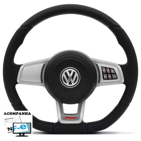 Imagem de volante multifuncional vw gol g2 g3 g4 g5 saveiro golf fox gti mk7 comando de som volkswagen + cubo