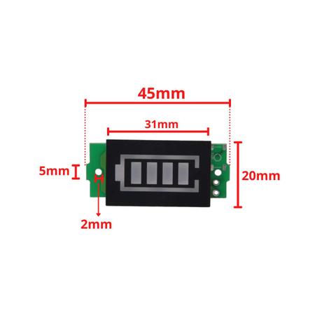 Imagem de Voltímetro com Display Indicador de Nível de Carga para Baterias 3S 12,6V