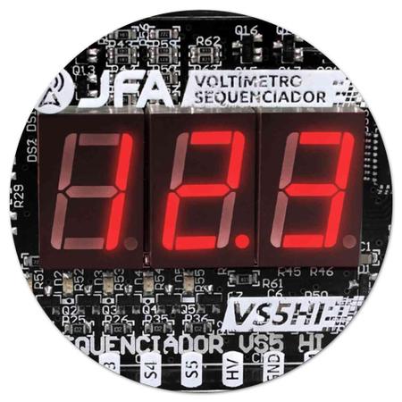 Imagem de Voltímetro Sequenciador Digital JFA VS5HI LED Vermelho High Voltage 5 Saídas Para Amplificadores