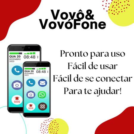 Imagem de Vovô&vovófone do idoso 4g 32gb botão sos zap zap