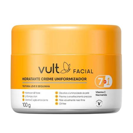 Imagem de Vult creme hidratante facial uniformizador 7em1 laranja 100g