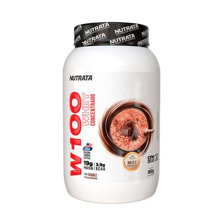 Imagem de W100 Concentrado  Proteína + BCAA  Sabor Double Chocolate  900g  Nutrata