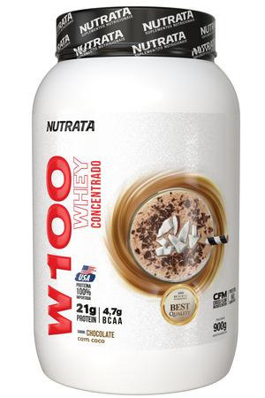 Imagem de W100 Whey Concentrado 900g Pote Chocolate com Coco - Nutrata
