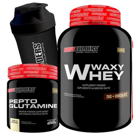 Imagem de Waxy Whey (35%) 2kg + Pepto Glutamine 250g + COQUETELEIRA 600ml - Bodybuilders