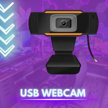 Imagem de Webcam Full HD Câmera Autofoco Microfone Computador PC Laranja