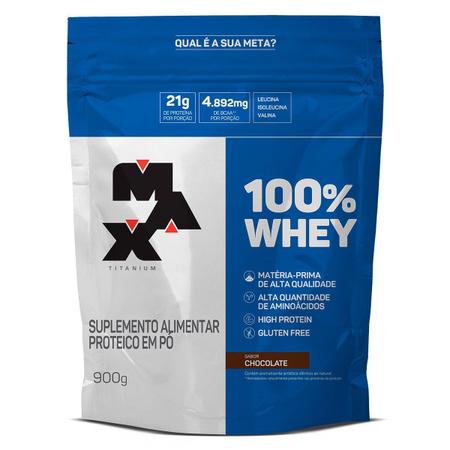 Imagem de Whey 100% Refil - 900g - Chocolate - Max Titanium