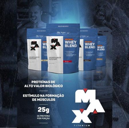 Whey Blend Refil (900g) - Sabor: Vitamina de Frutas - Max Titanium Imagem de Whey Blend Refil (900g) - Sabor: Vitamina de Frutas