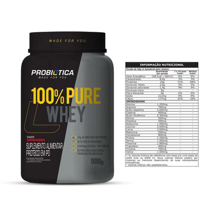 Imagem de Whey Protein 100% Pure Whey Pote 900g - Probiótica