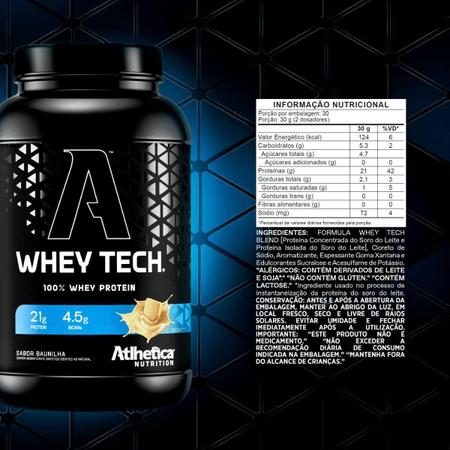 Imagem de Whey Protein 100% Tech 900G Baunilha Atlhetica Nutrition