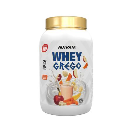 Whey Protein 3W Grego Sabor Vitamina de Frutas Pote 900g Nutrata Imagem de Whey Protein 3W Grego Sabor Vitamina de Frutas Pote 900g Nutrata