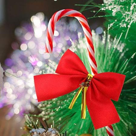 Imagem de WILLBOND 96 Pacotes Mini Decorações de Arco de Natal para Árvore de Natal, Arcos Pequenos de 3,15 Polegadas para Enfeites de Árvore de Natal Decoração festa DIY Hanging Decor (Vermelho, Veludo)
