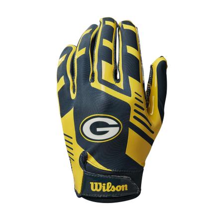 Imagem de WILSON NFL Luvas de Futebol Stretch Fit - Green Bay- Adulto (WTF9326GB)