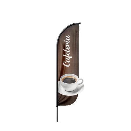 Imagem de Wind Banner 3D Cafeteria Dupla Face Com Haste 220X70Cm