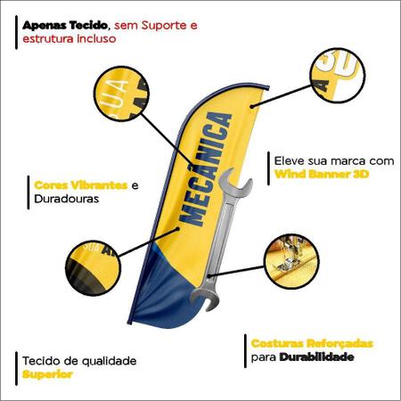 Imagem de Wind Banner 3D Pena Dupla Face Somente Tecido 170X70Cm