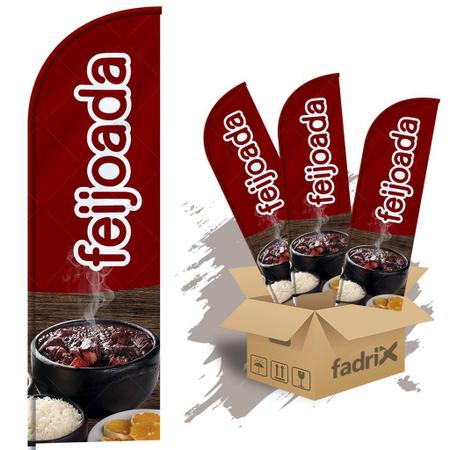 Imagem de Wind Banner Dupla Face 3mt Completo Feijoada Kit C/ 3unds