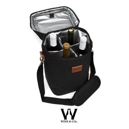 Imagem de Wine Bag 4 Garrafas Vinho Bolsa Mala Termica Wine &