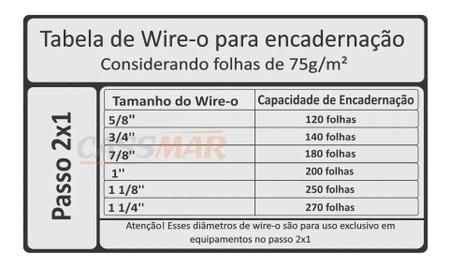 Imagem de Wire-o para Encadernação 2x1 A4 Branco 1 1/8 250fls 25un