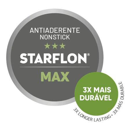 Imagem de Wok Tramontina 36cm Paris 6,0L Antiaderente Starflon Max com Tampa de Vidro