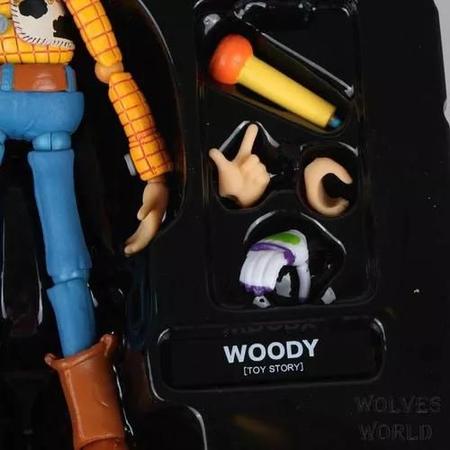 Imagem de Woody Boneco Articulado Toy Story Revoltech C/acessórios boot leg premium