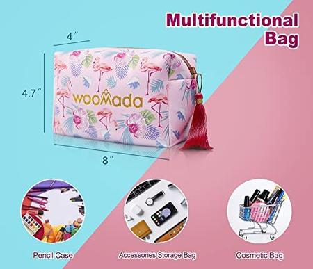 Imagem de WOOMADA Travel Makeup Bag for Women Girls PU Leather Cosmetic Toiletry Bag Large Zipper Pouch Organizer Gifts(Unicórnio(saco))
