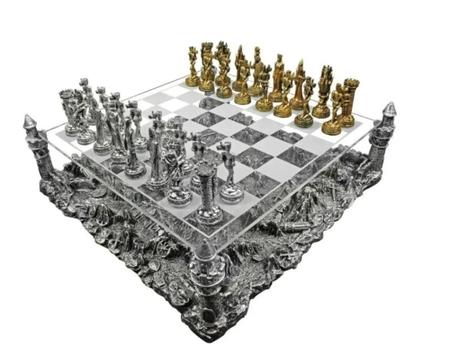 Jogo de Peças de Xadrez em Resina Coleção Lewis 32 peças
