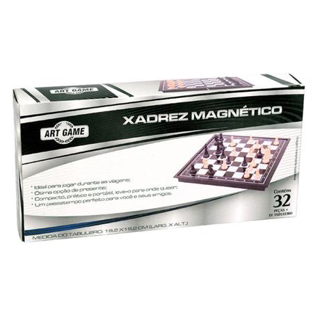 Jogo Xadrez Magnético Com Tabuleiro Dobrável Premium 19X19 em Promoção na  Americanas