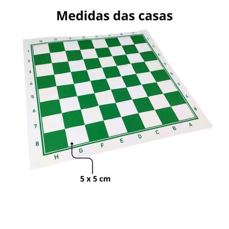 Medidas oficiais tabuleiro xadrez