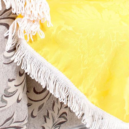 Imagem de Xale manta para Sofá Amarelo Liso 1,50m x 1,50m + 3 Almofadas Decorativas 45cm x 45cm com refil