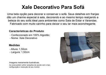 Imagem de Xale Para Sofá Decorativo Manta Com Franja- Marrom Mesclado com Creme