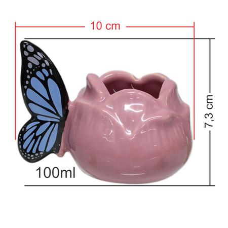 Imagem de Xícara Borboleta butterfly 3d Cerâmica Café Presente Divertido 100 ml