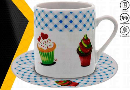 Imagem de  Xícara De Café Conjunto Kit 12 Peças Porcelana