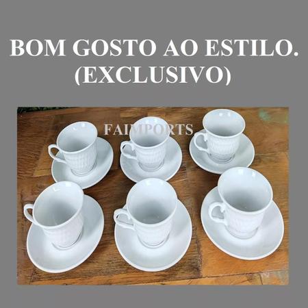 Jogo 6 Xícara Chá Café Rosa 95Ml Com Pires Porcelana - Mundo Da Porcelana -  Xícaras de Café - Magazine Luiza