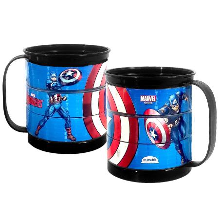 Imagem de Xícara Infantil Divertida Capitão América Caneca Plástica 360ml Original  1 Un