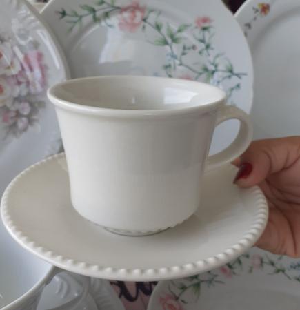 Imagem de Xícara para chá com Pires,  Cerâmica da Corona, cor branco,  180 ml