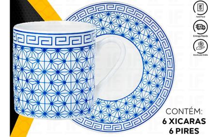 Imagem de Xicaras De Café Conjunto De Procelana Kit 12 Peças