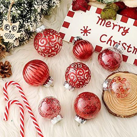 XmasExp 16ct Christmas Ball Ornaments Set Pl stico Transparente