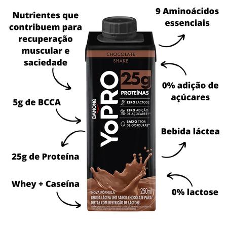 Imagem de  Yopro Danone Whey 25g Caixa 250ml - 24 Unidades  Chocolate