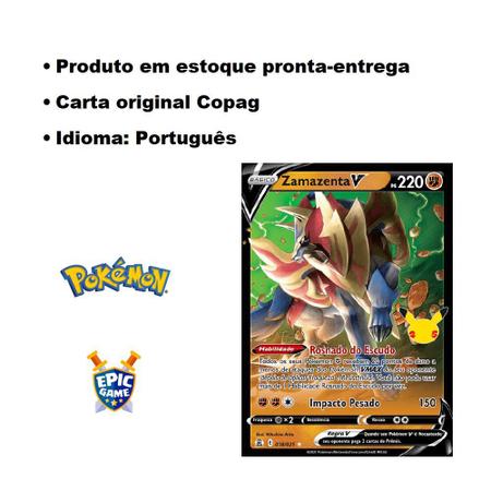 Zamazenta V Foil Pokémon Carta Em Português 18/25 - Deck de Cartas -  Magazine Luiza