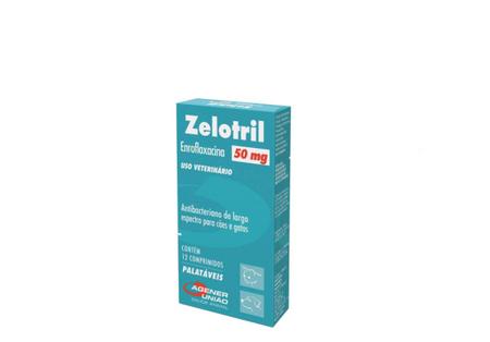 Imagem de Zelotril 50mg Antibacteriano Agener Para Cães/Gatos 12Comp.