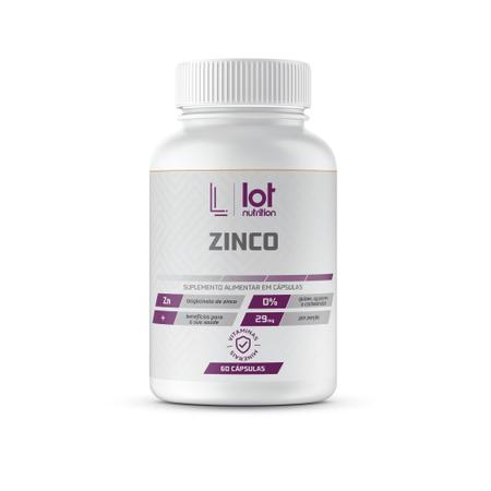 Zinco 29mg 60 cápsulas Lot Nutrition Imagem de Zinco 29mg 60 cápsulas Lot Nutrition