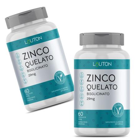 Imagem de Zinco Quelato Bisglicinato 29mg Vegano Premium Lauton - Kit 2